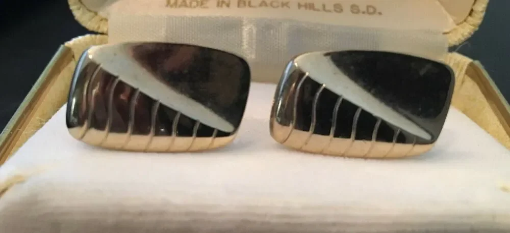 VTG Gold Tone Etched Design Cufflinks